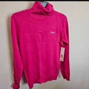 Calvin Klein Hot Pink Turtle Neck Top